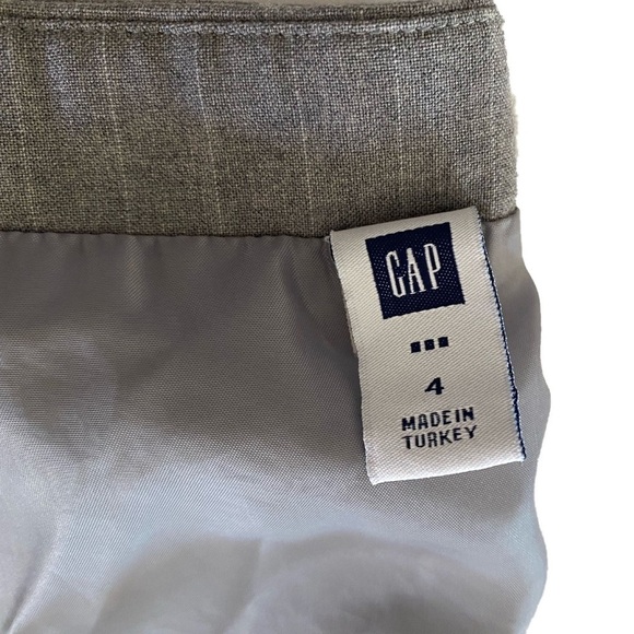 GAP — Y2K Wool Blend Bell Mini Skirt in Grey and White Pinstripe Size 4 - Picture 5 of 7